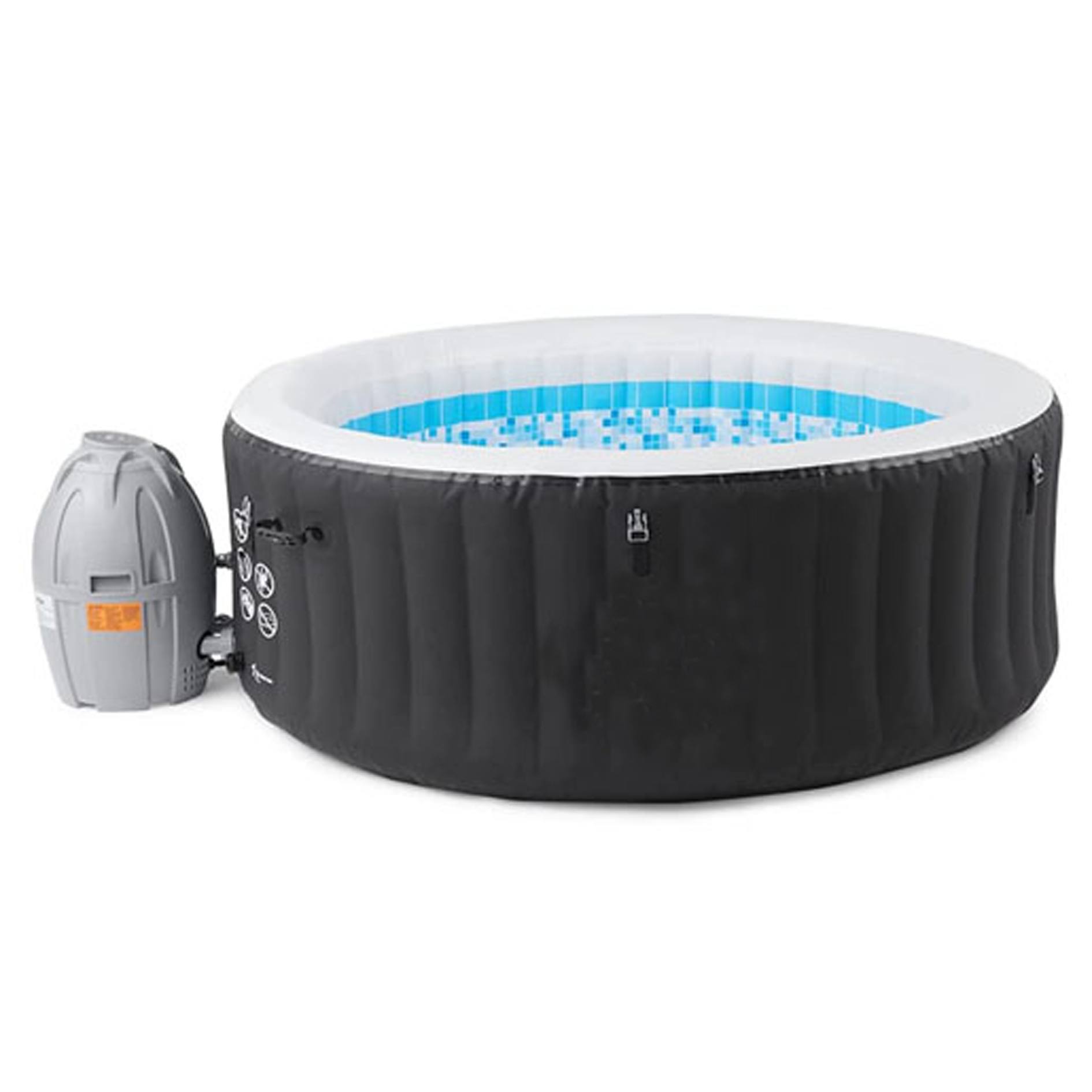Outdoor portable inflatable hot tub spa for 4 persons with 120 nozzles, pumps, 2 filter elements and bathtub cover