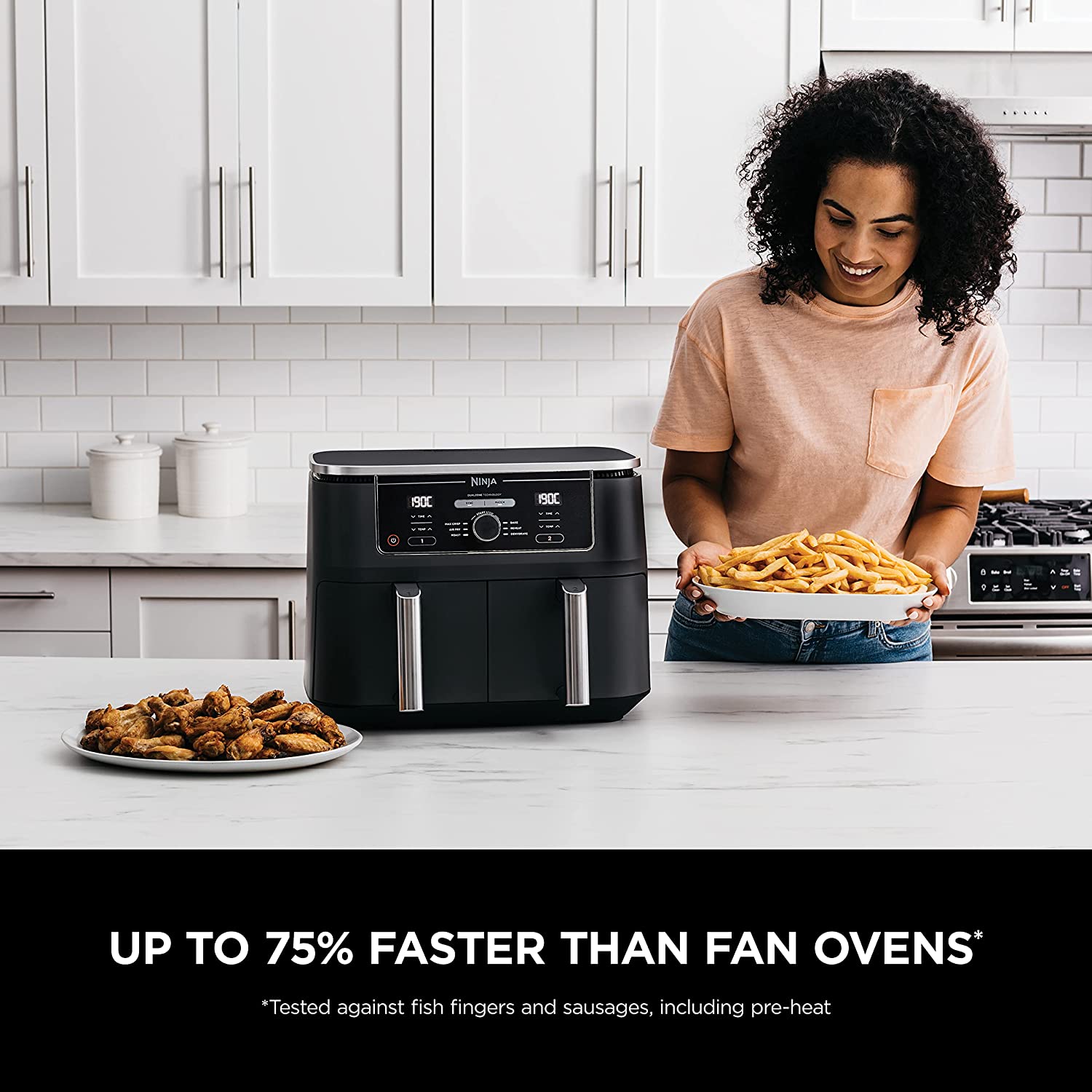 Ninja Foodi Max Dual Zone Air Fryer [AF400UK] 2-drawer, 6 cooking functions, 9.5L