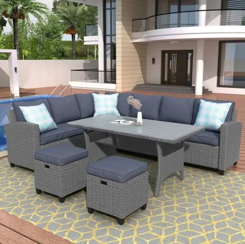5 Piece Patio Set Dining Table and Chairs Flash Sale