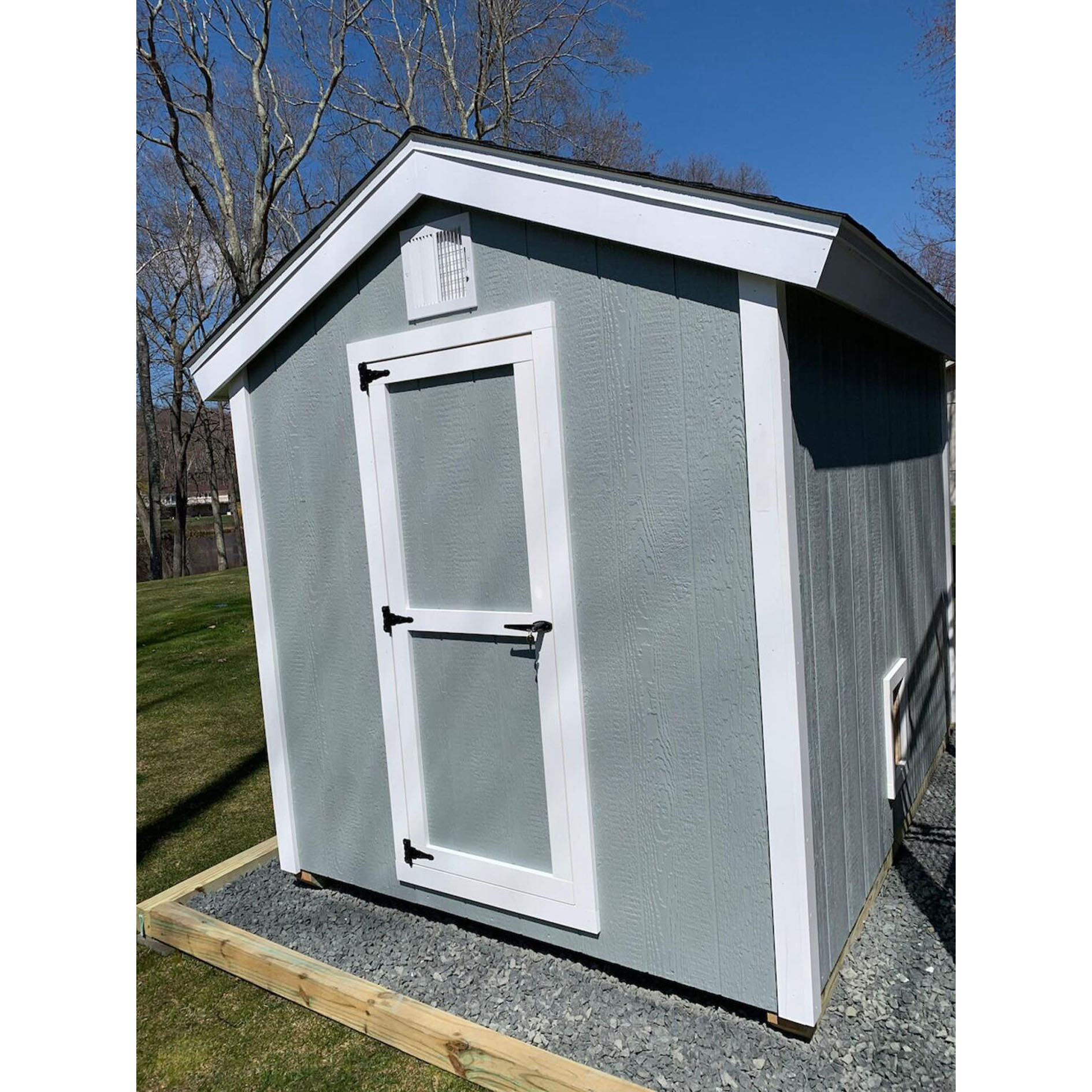 Wooden 6x8ft grey garden shed