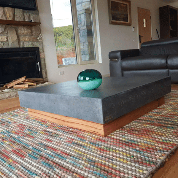polished concrete square coffee table
