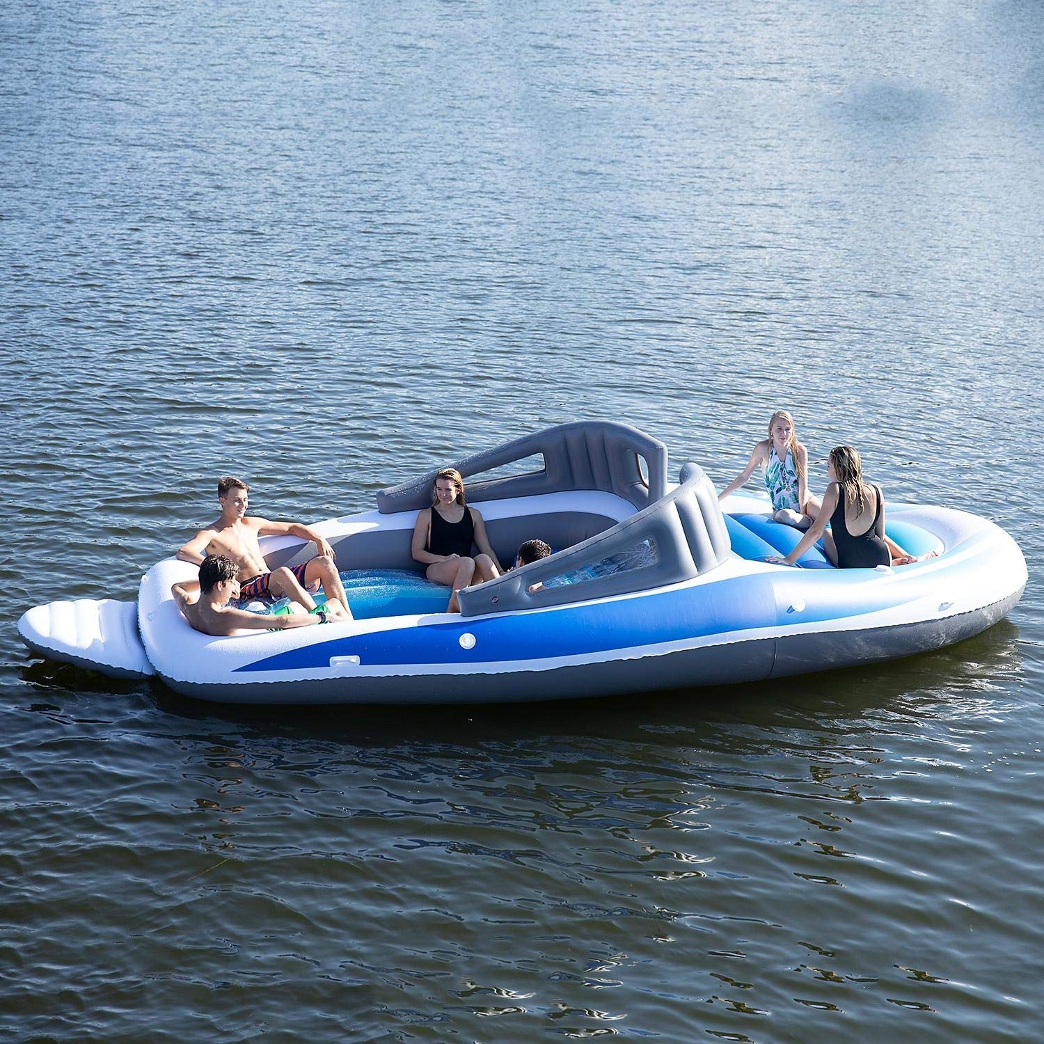 6-Person Inflatable Bay Breeze Boat Island Party Island