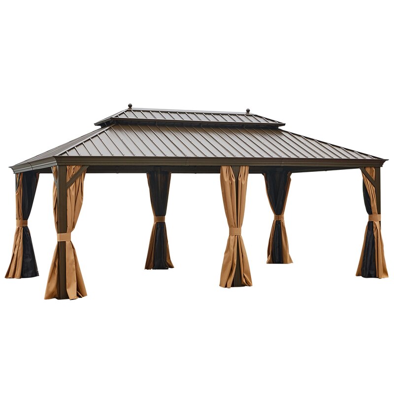 20 Ft. W x 12 Ft. D Galvanized Steel Patio Gazebo