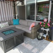 94” Wide Outdoor Wicker Patio Sectional with Cushions