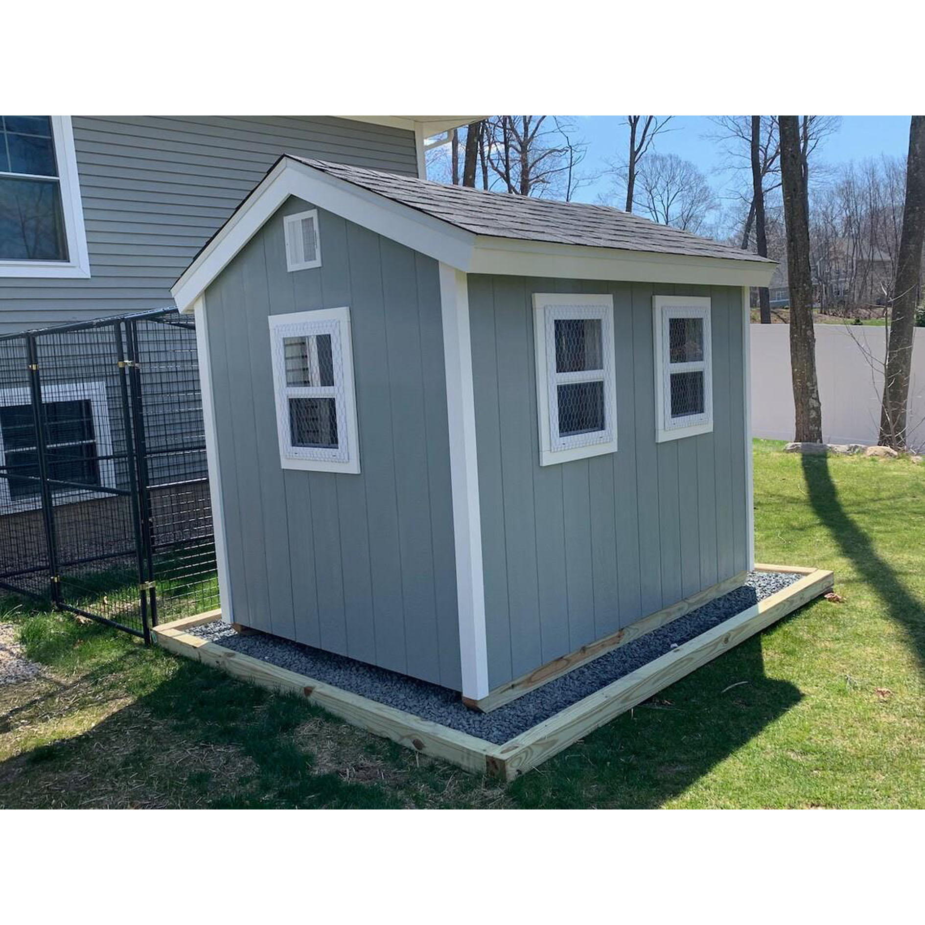 Wooden 6x8ft grey garden shed