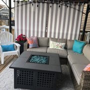 94” Wide Outdoor Wicker Patio Sectional with Cushions