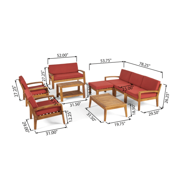 Grenada 7-Seater Sectional Sofa Set with Cushions by Christopher Knight Home