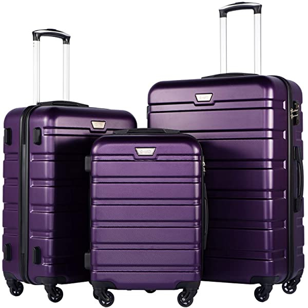 COOLIFE Luggage 3 Piece Set Suitcase Spinner Hardshell Lightweight TSA