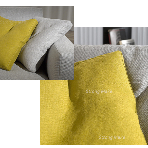 European style wood legs upholstery reclinable 3 seater modern gray fabric sectional couch living room sofa set with chaise