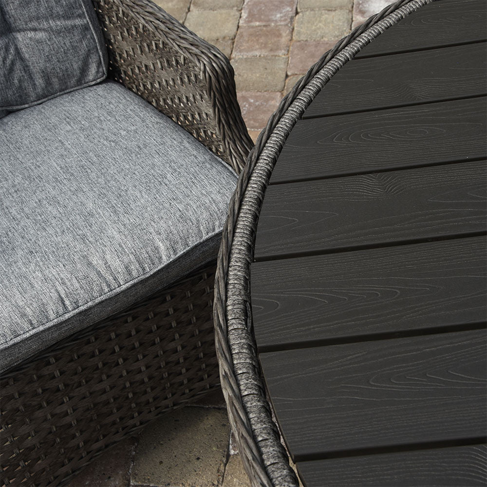 Boston - 6 Seater Polywood Round Set (Dark Grey)