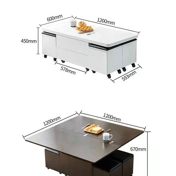 Multifunction Foldable Coffee Table Liftable