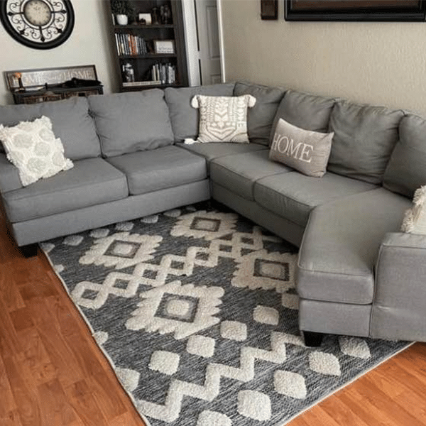 Cotoala Modern Large Set L-shaped microfibre sofa with double-sided lounge Ottoman for living room furniture