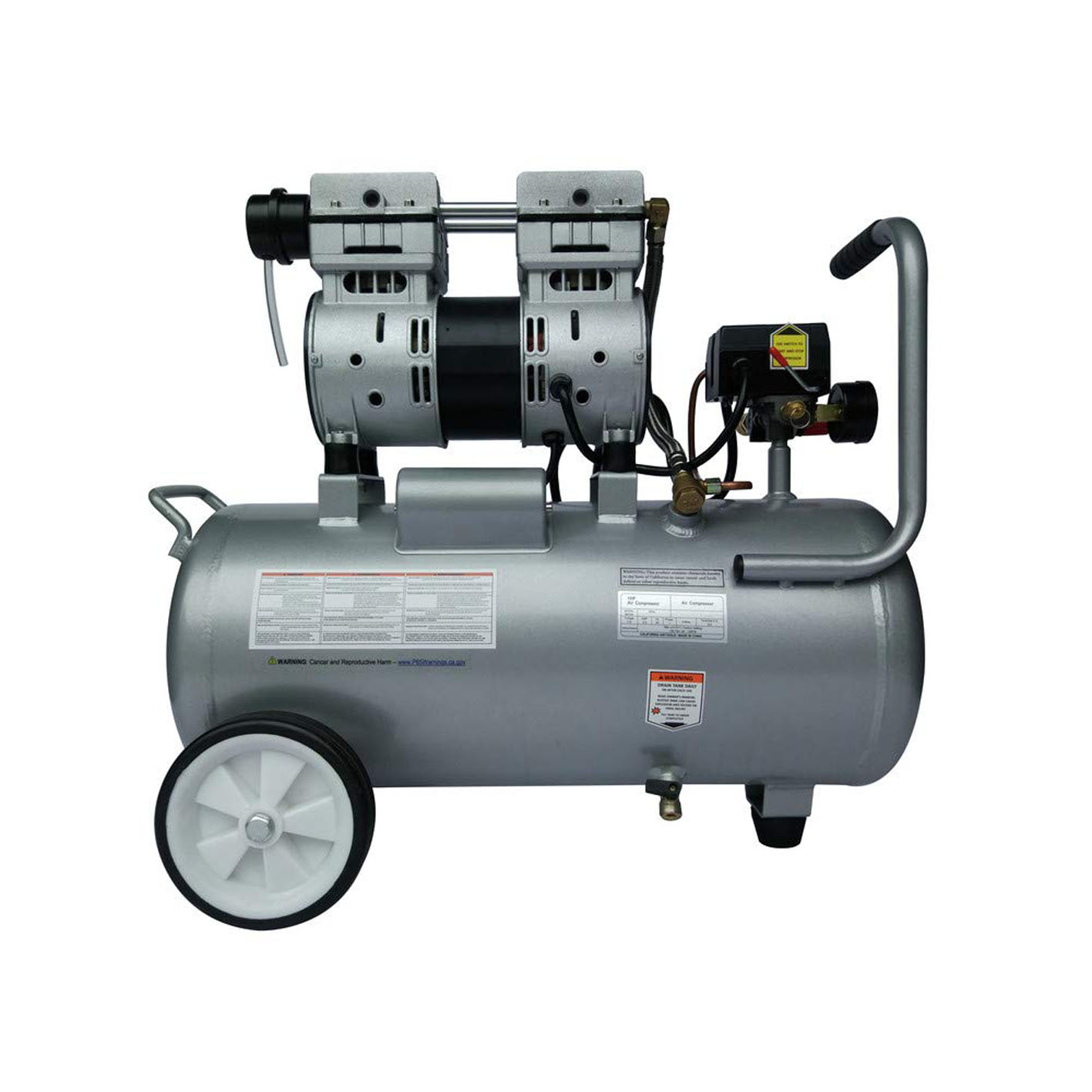 California Air Tools 8010A Ultra Quiet, Oil-Free and Powerful 1 Hp Air Compressor with Auto Drain Valve and 8 Gallon Capacity