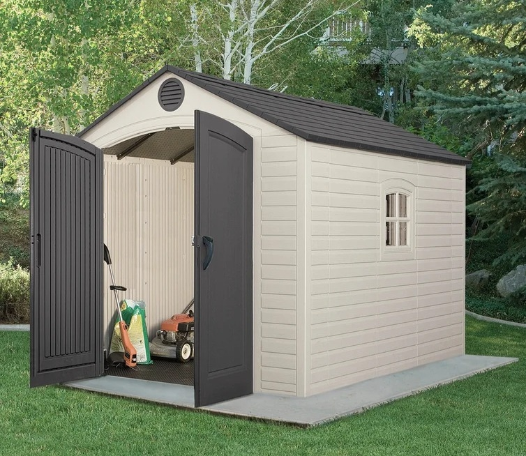 Lifetime 8 Ft. X 10 Ft. Outdoor Storage Shed - Brown/Beige