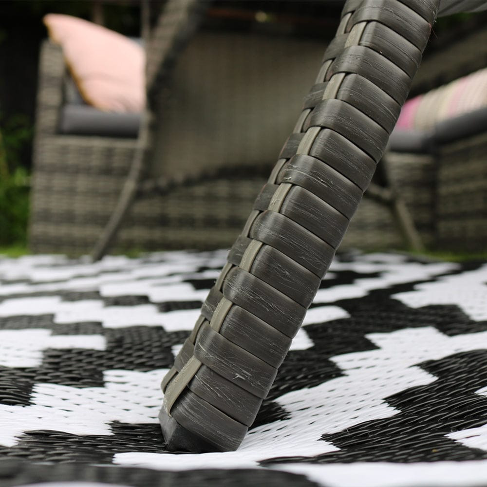 ROSEN 9 Seat Rattan Outdoor Dining Table with Cushions - Grey