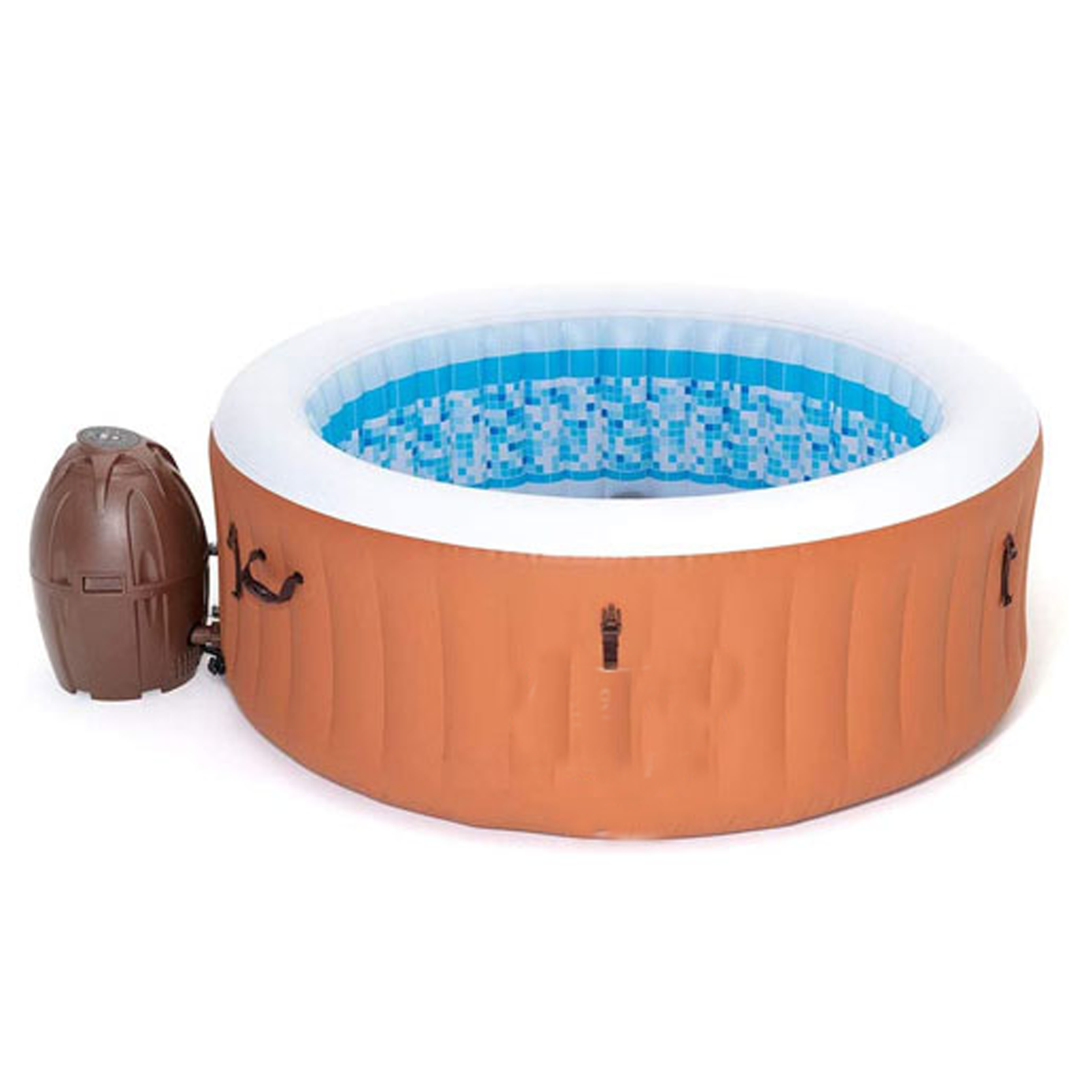 Outdoor portable inflatable hot tub spa for 4 persons with 120 nozzles, pumps, 2 filter elements and bathtub cover