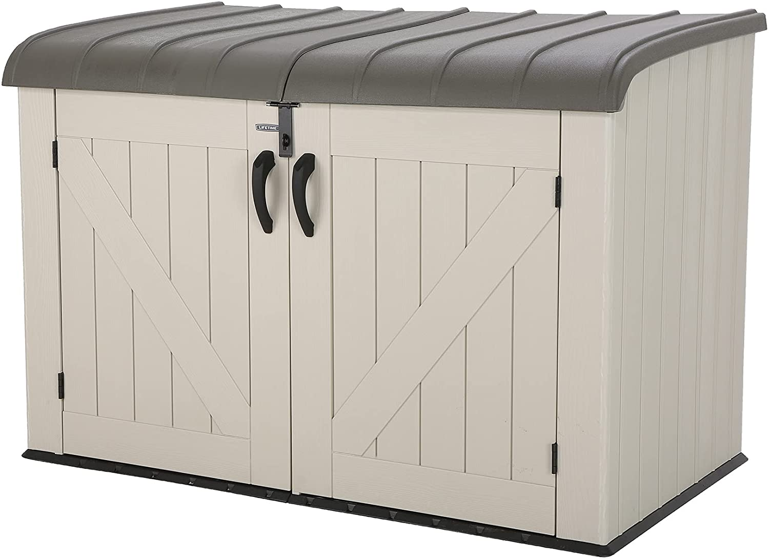 Lifetime 60170 6 x 3.5 ft Heavy Duty Low Plastic Shed Horizontal Storage Box - Desert SandWhite