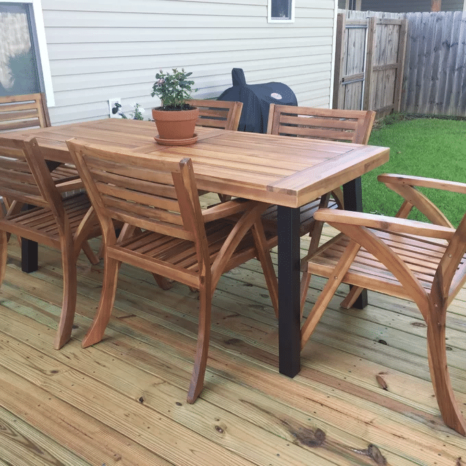 Rectangular 6 - Person 32.25'' Long Dining Set with Cushions