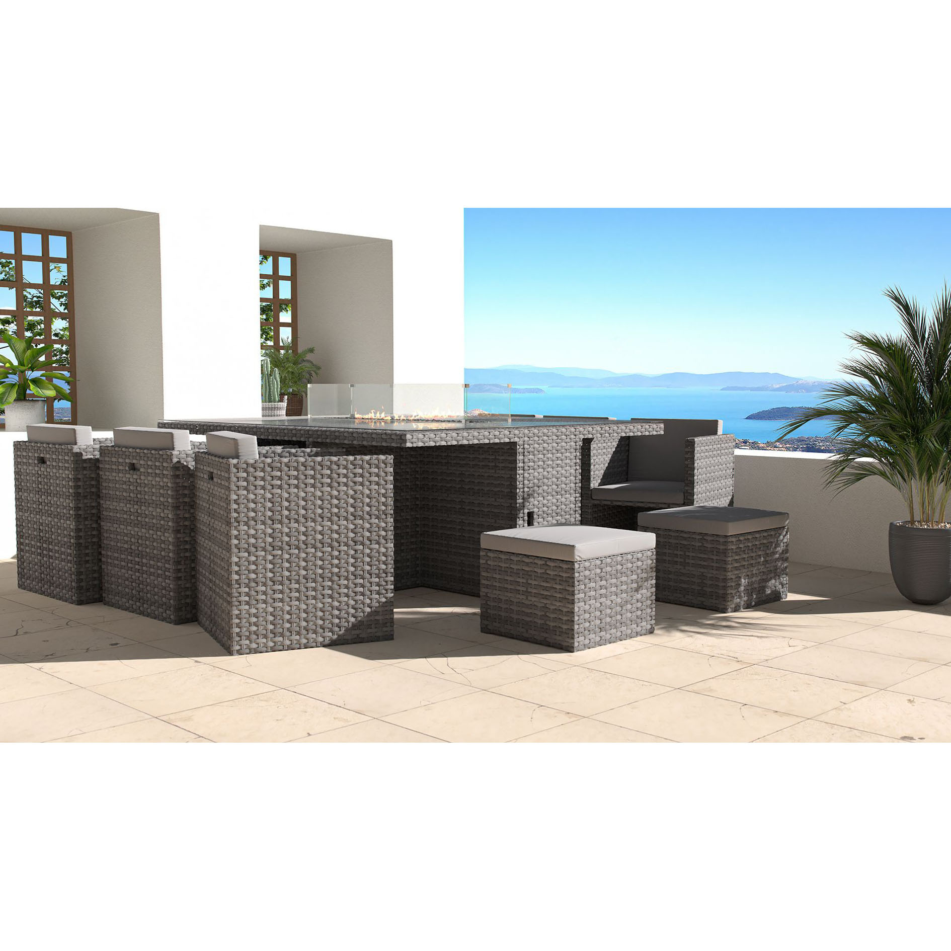 BROOKLYN L WITH FIREPIT