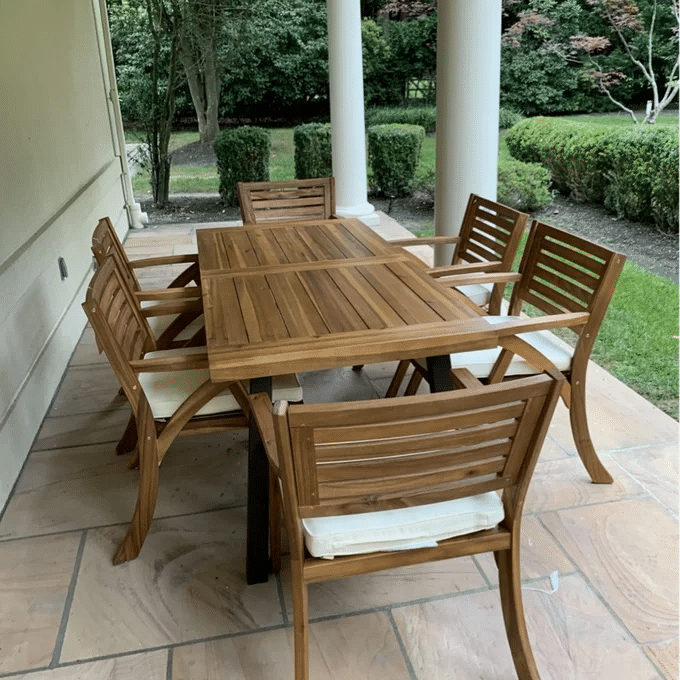 Rectangular 6 - Person 32.25'' Long Dining Set with Cushions