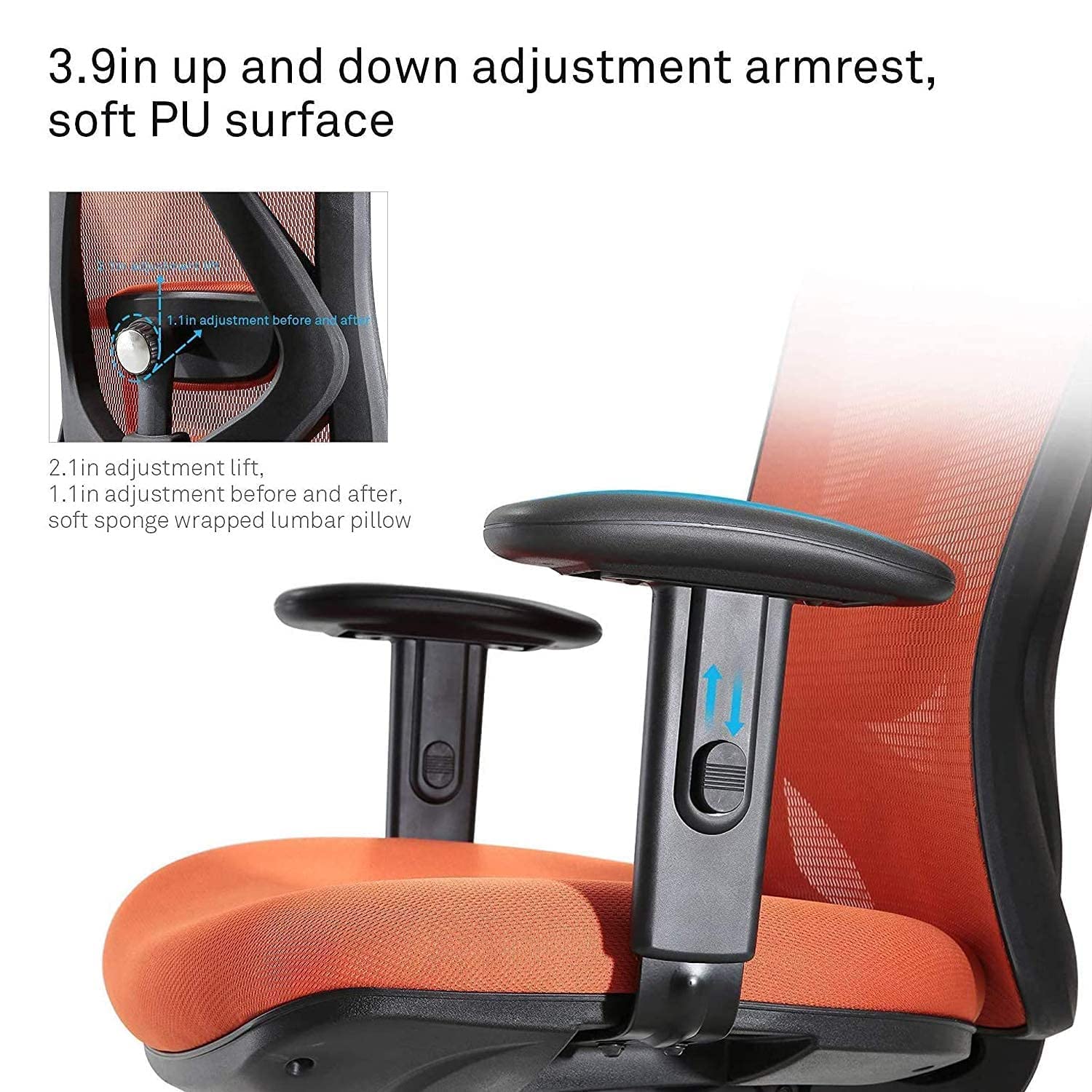 SIHOO Office Desk Chair, Ergonomic Computer Office Chair with Adjustable Headrest and Lumbar Support,High Back Executive Swivel Chair