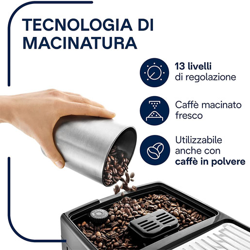 De’Longhi Magnifica S, Automatic Bean to Cup Coffee Machine, Espresso and Cappuccino Maker, ECAM22.110.B
