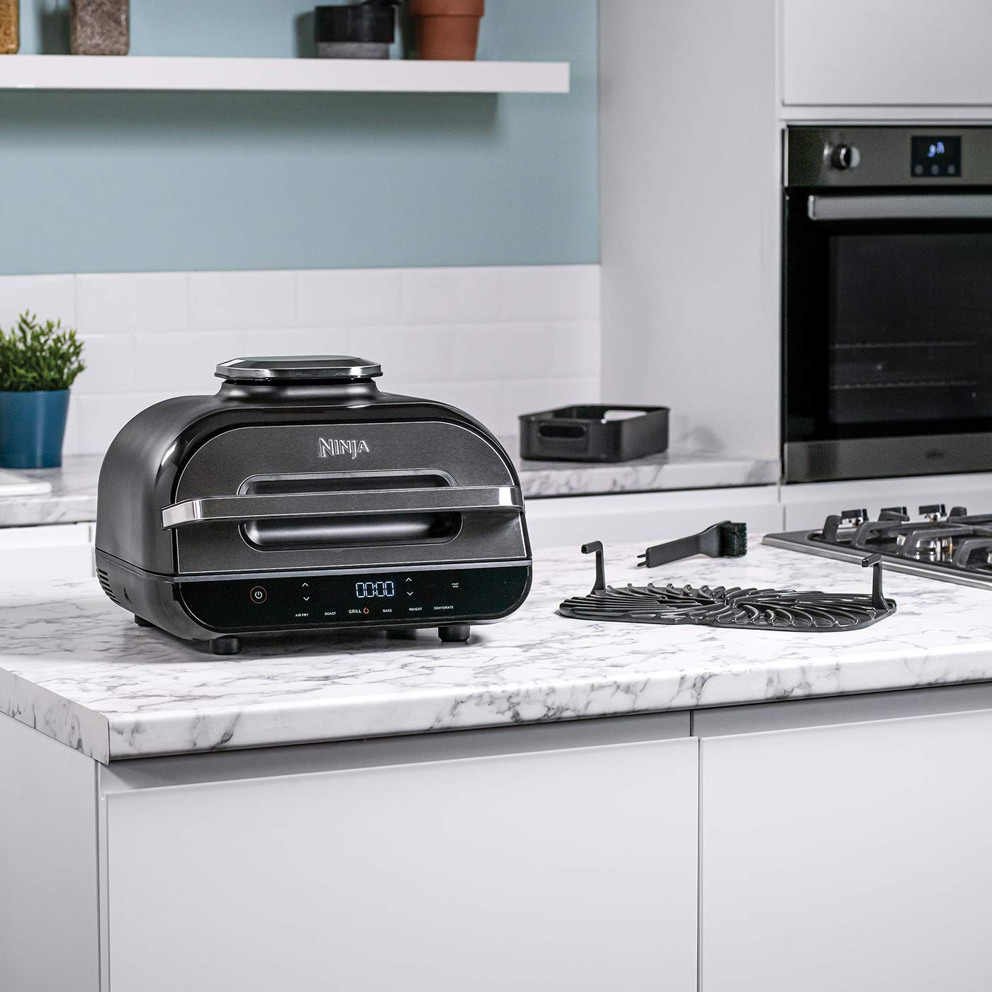 Ninja Foodi MAX Health Grill and Air Fryer [AG551UK], 3.8 L, Grey/Silver