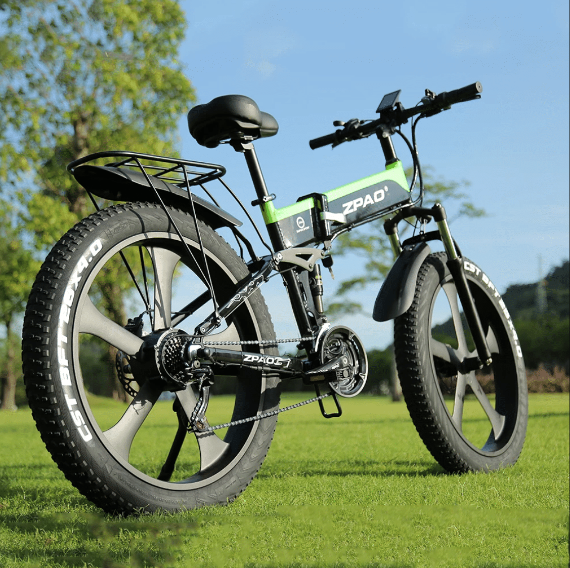 2915-ZPAO Electric Bike Fat Tire 48V Lithium Battery Folding Bike 1000W Beach Off-Road Snow Electric Bike 21 Speed Mountain Bike