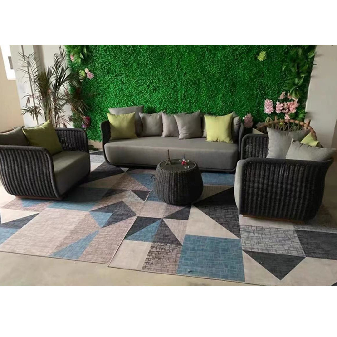 Small Apartment Outdoor Garden Sofas Waterproof Courtyard Hotel Lounge Chairs Sunscreen Villa Living Room Furniture Leisure Sofa