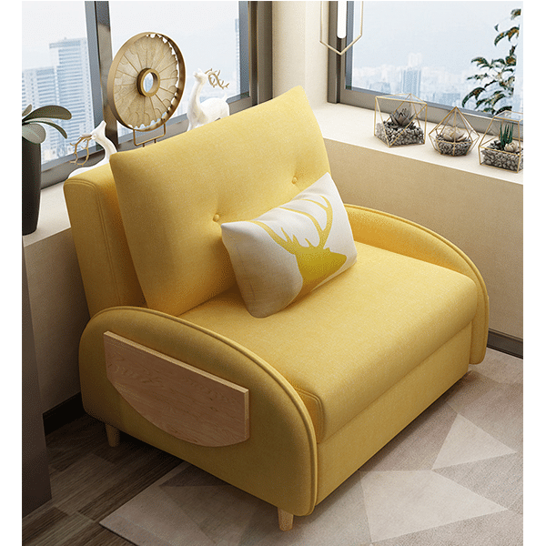 Folding sofa bed single living room dual-use small apartment multifunctional bedroom study folding bed cute net red sofa 1.1 meters sponge model with pedals