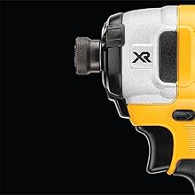 Side view of the 20V MAX * XR Brushless Cordless Impact Driver hex chuck.