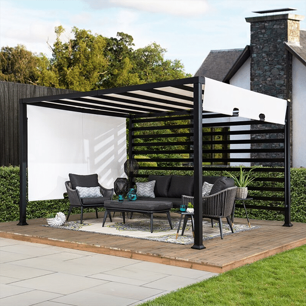 Soft backyard 12 feet. Width x 10 feet. D Steel pergola with canopy