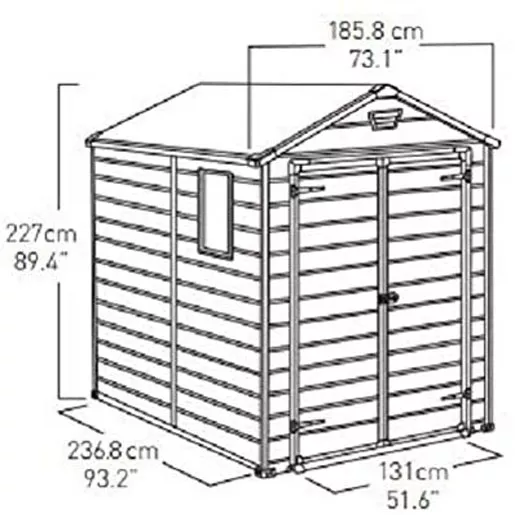 Keter Manor Outdoor Garden Storage Shed, Beige, 4 x 6 ft/6 x 8 ft