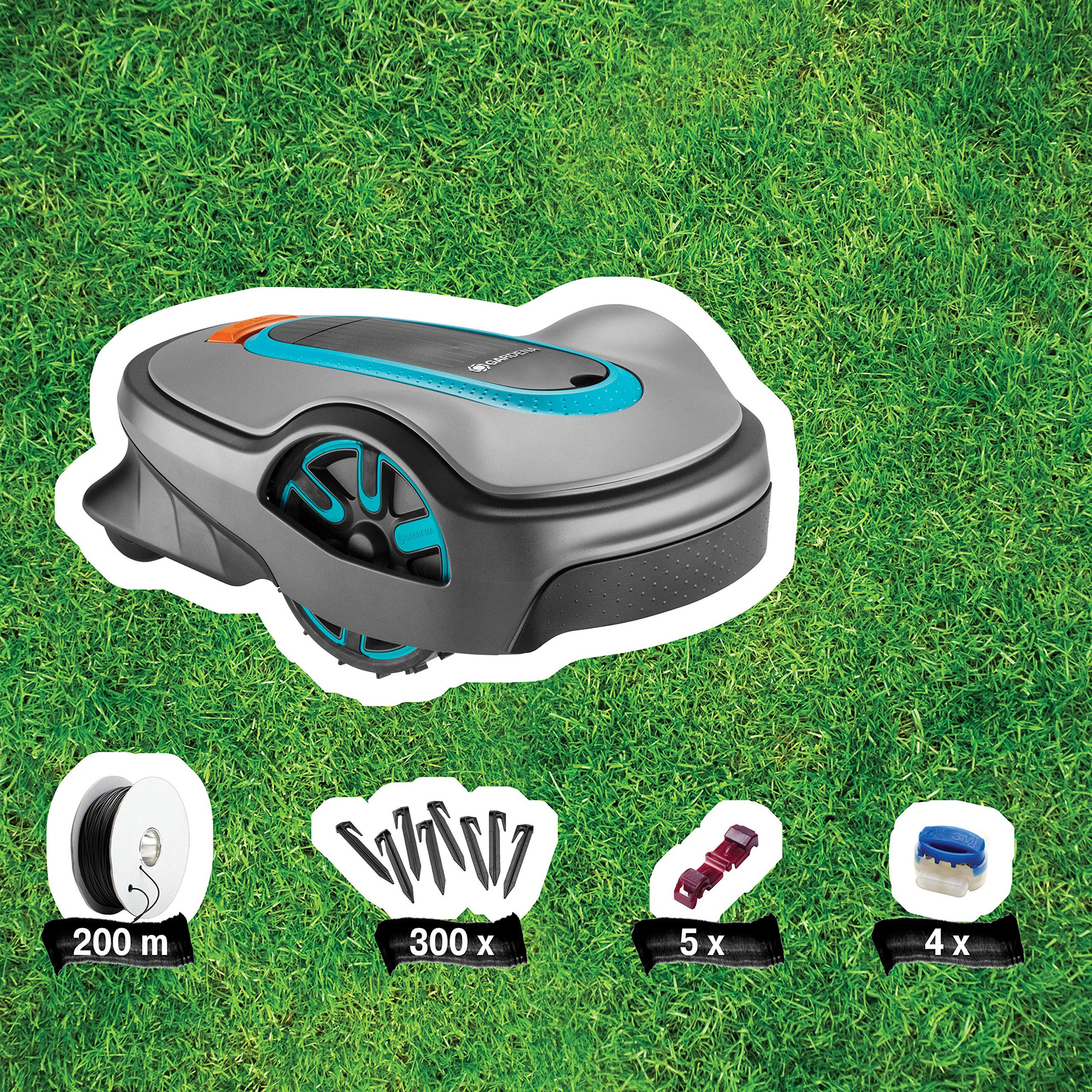 Gardena SILENO life: Robotic lawnmower for lawns up to 1250m², Bluetooth app available, Easy Passage function, with 57 db (A) very quiet, inclines up to 35%, mows in any weather, UK-version (15103-28)