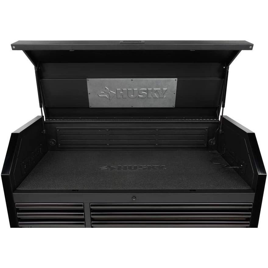 Industrial 52 in. W x 21.5 in. D 15-Drawer Tool Chest and Rolling Cabinet Combo with LED Light in Matte Black