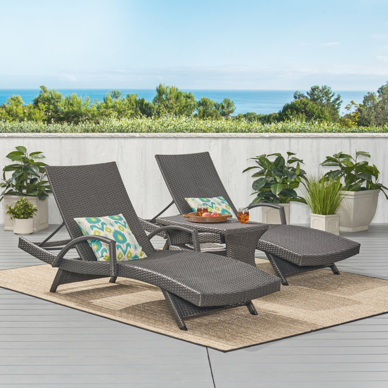 Rebello Long Reclining Chaise Lounge Set