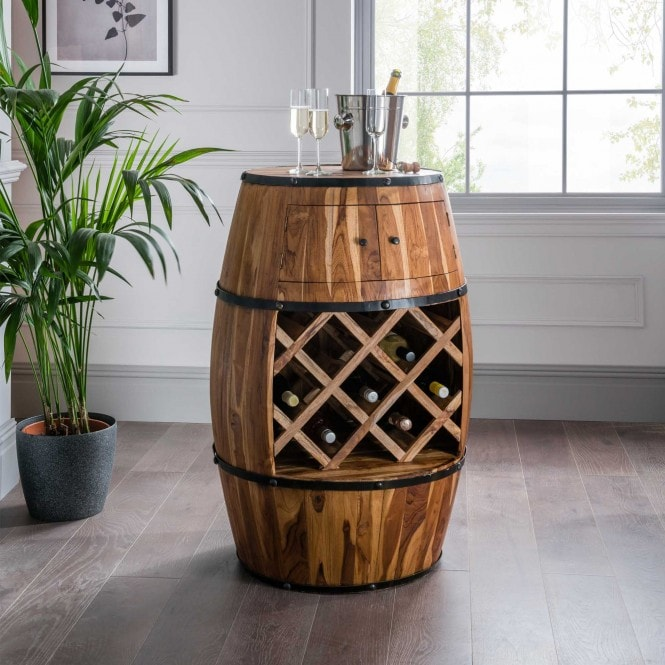 Large Barrel Wine Rack & Drinks Cabinet