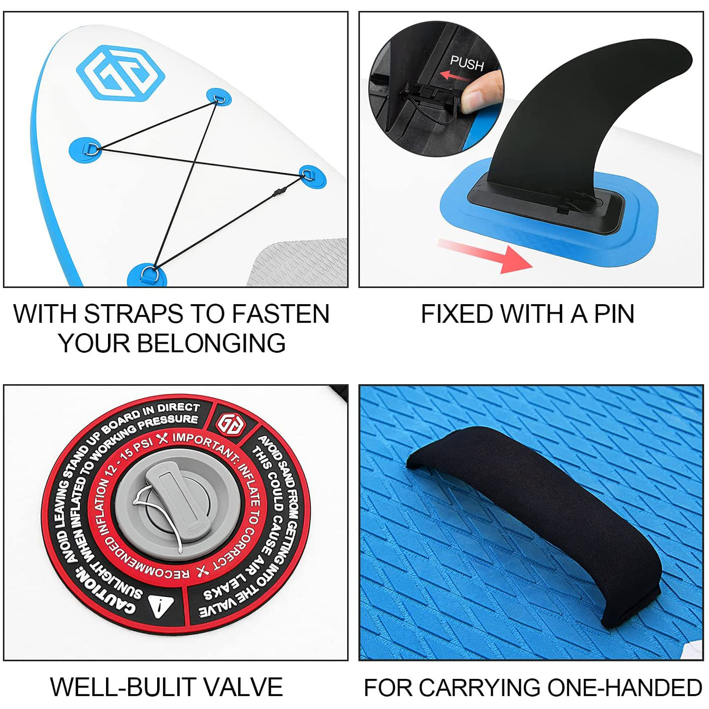 Goosehill Inflatable Stand Up Paddle Board, Premium SUP Package, 10′ Long 32′′ Wide 6′′ Thick, Patterns Open for Customization