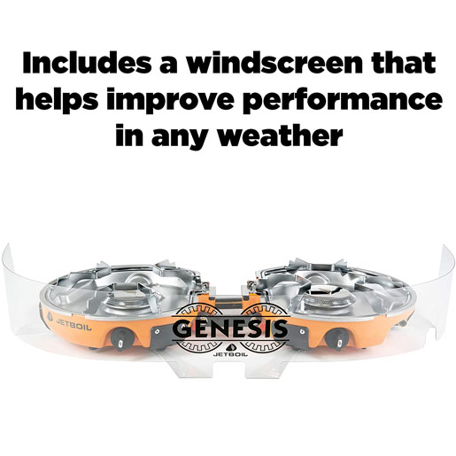 Jetboil Genesis Basecamp Backpacking and Camping Stove Cooking System with Camping Cookware