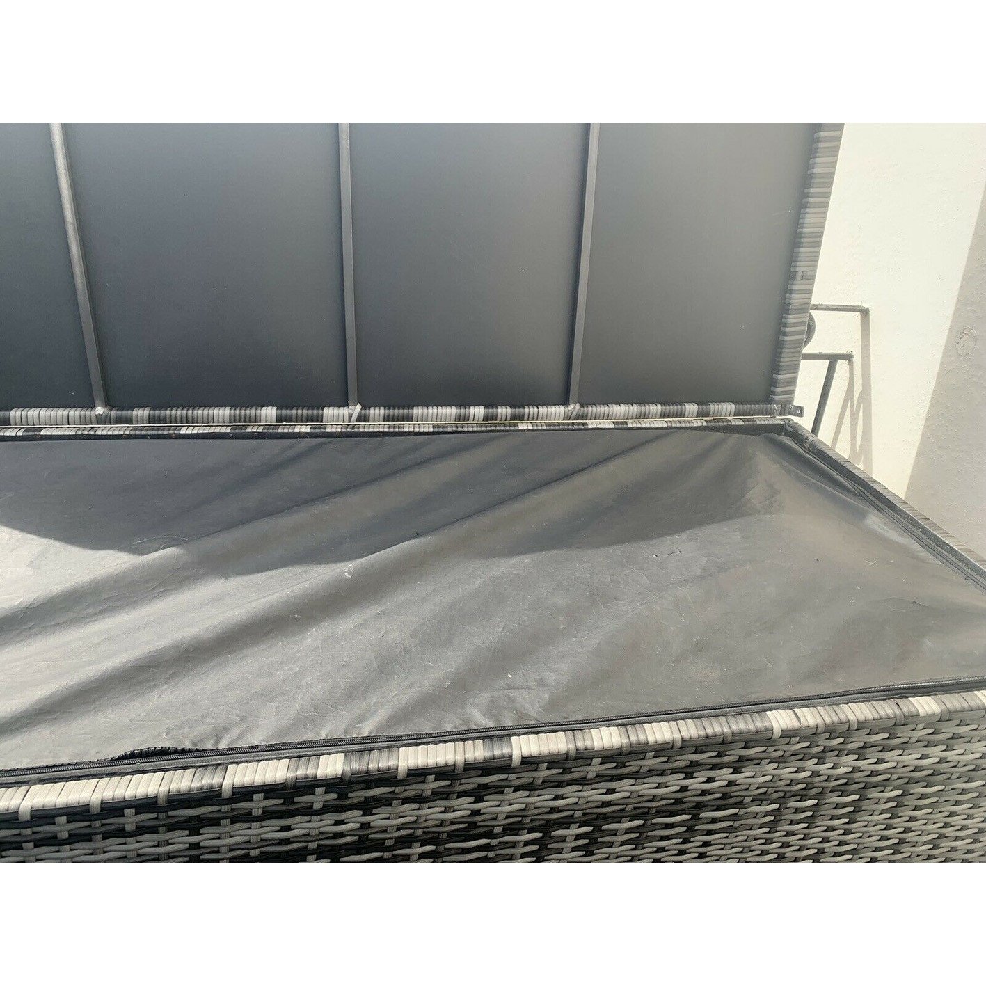 Maze Rattan London Outdoor Corner Sofa Set & Cushion Box, Grey