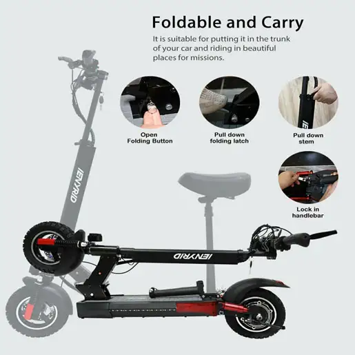 IENYRID M4 PRO Electric Scooter for Adult, Scooter with Detachable Seat, LCD Display, 3 Speed Modes