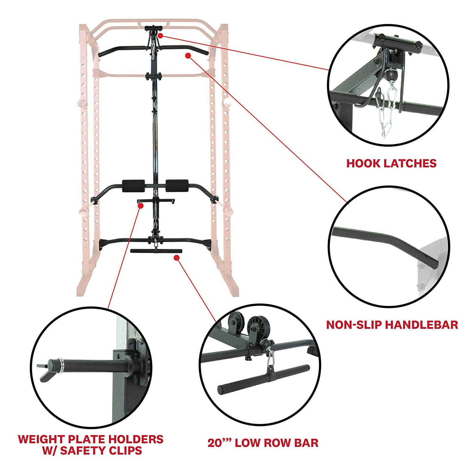 Fitness Reality Squat Rack Power Cage with | Optional Lat Pulldown & Leg Holdown Attachment | Squat and Bench Rack Combos| Super Max 810 XLT |