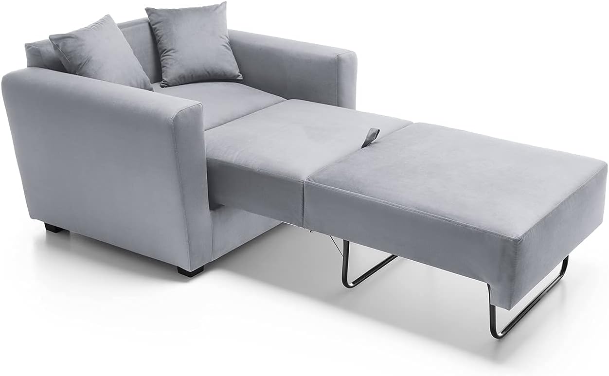 Abakus Direct  Olly Single Sofa Bed Foldable Convertible Lounger Armchair in Easy Clean Velvet Fabric