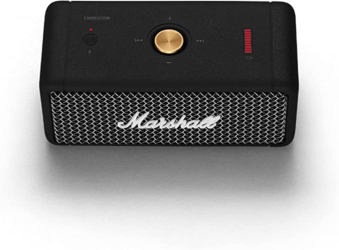Marshall Emberton Portable Bluetooth Speaker, Wireless & Water Resistant - Black