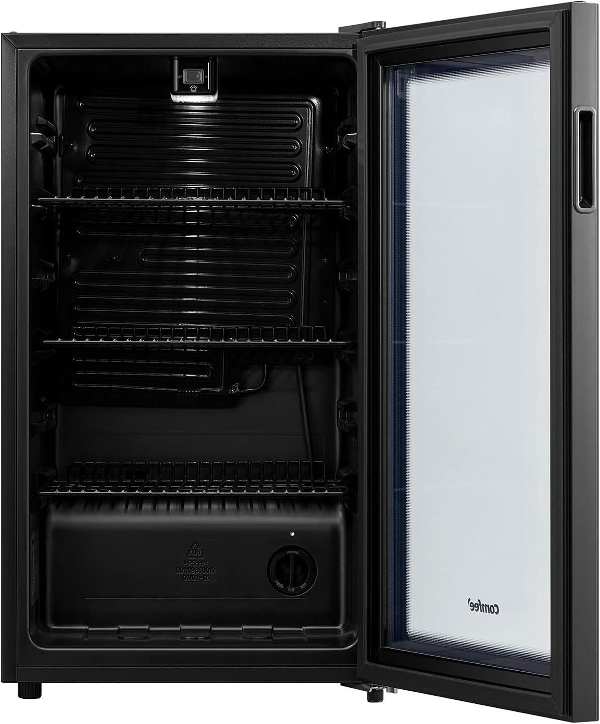 COMFEE' RCZ96BG1(E) Under Counter Beer Fridge, 93L Beverages & Drinks Fridge, LED Light, Removable Shelves, Economic Energy [Energy Class F]