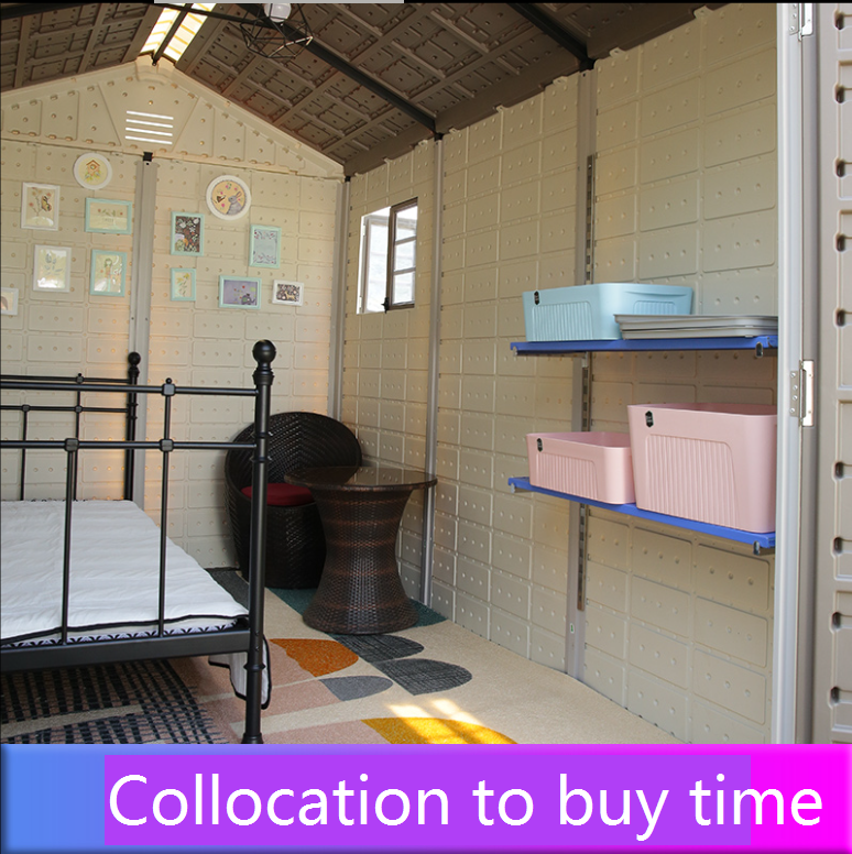 7.5x7, Outdoor Simple Mobile Assembly Tool Room - Plastic Storage Board Room