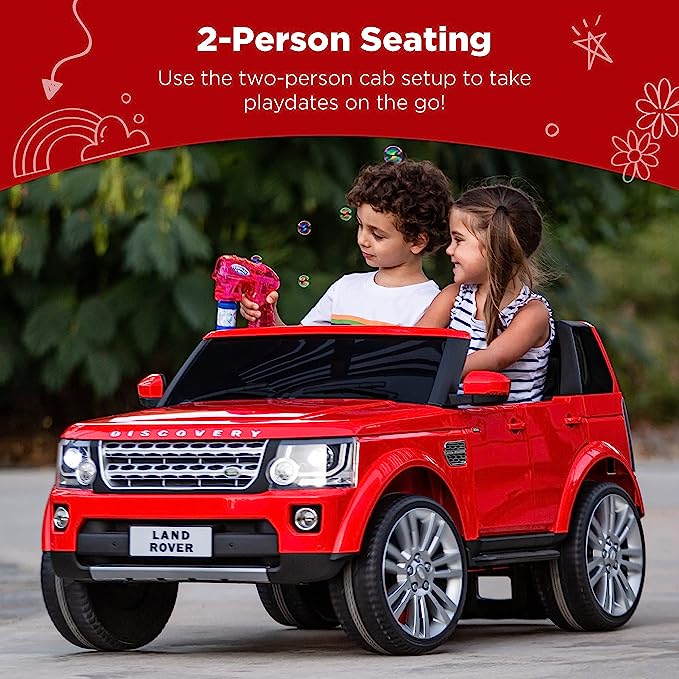 Products 12V 3.7 MPH 2-Seater Licensed Land Rover Ride On Car Toy wParent Remote Control.