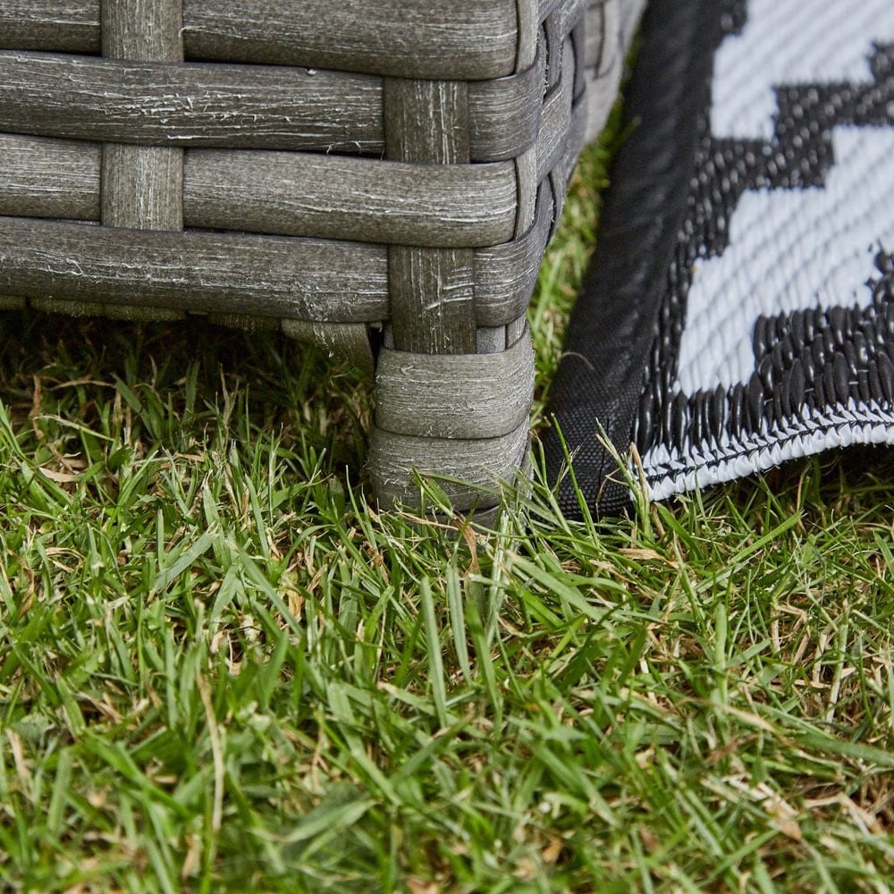 BARCELONA 9 SEATER RATTAN GARDEN DINING SET WITH RISING TABLE IN GREY