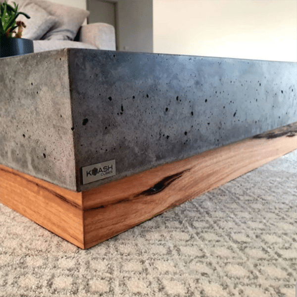 polished concrete square coffee table