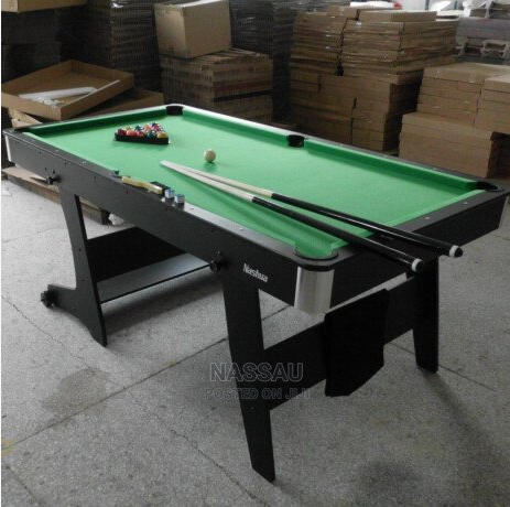 GoSports 6ft or 7ft Billiards Table – Portable Pool Table – Includes Full Set of Balls, 2 Cue Sticks, Chalk, and Felt Brush; Choose Your Size and Color